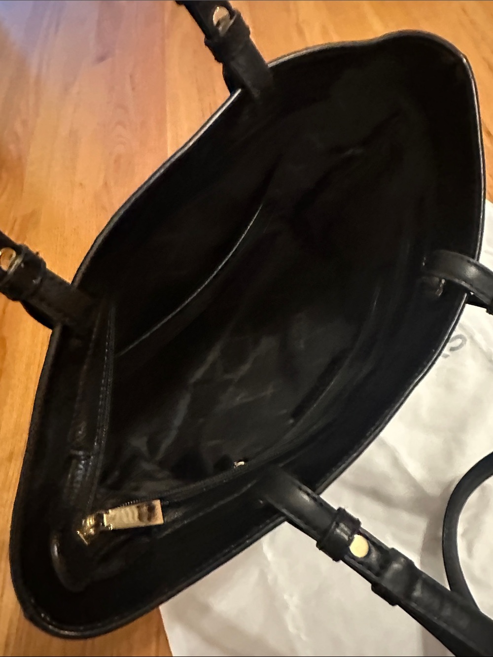 Michael Kors Black Pebbled Leather Double-Pocket Tote - Picture 3 of 5